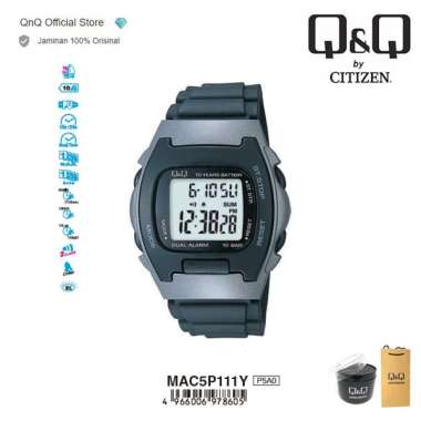 Q&Q MAC5P Jam Tangan Pria Digital QnQ QQ MAC5P111Y Original by Citizen Black