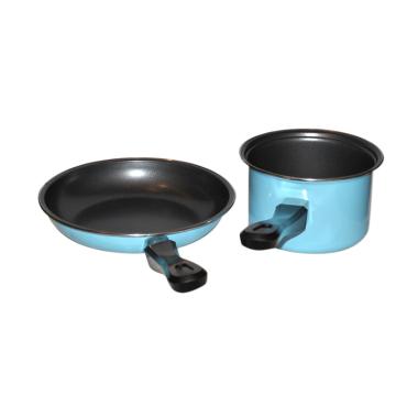 Maspion Pastela Set Fry Pan dan Milk Pan - Biru [20 dan 14 cm]