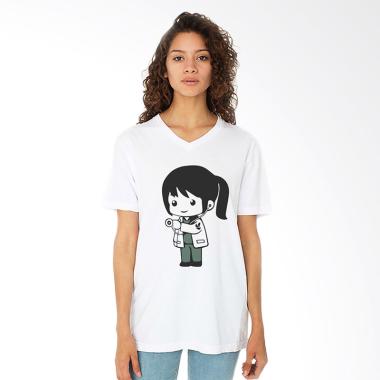 Nakedlily T-Shirt DOTS F Atasan Wanita - White