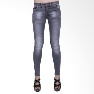 Mandalay Regular Fashion Ripped Celana Wanita - Abu