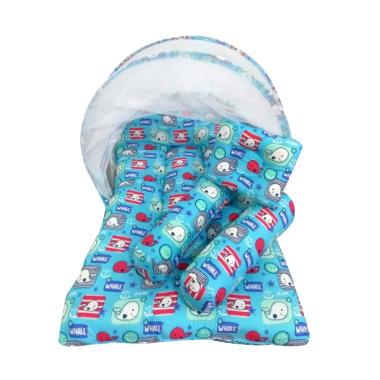 Babybess Kasur Lipat Kelambu Motif Whale Marine