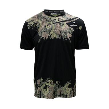 Flypower Krakatau 3 Kaos Badminton Pria - Hitam