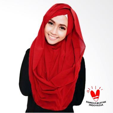 Milyarda Hijab Shiren Kerut Jilbab Instant - Merah