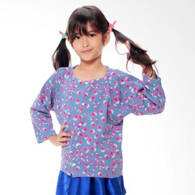 Minimi Cardigan Flower Atasan Anak Perempuan - Biru