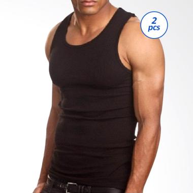 Pierre Uno Singlet Kaos Dalam Pria - Hitam [2 Pcs]