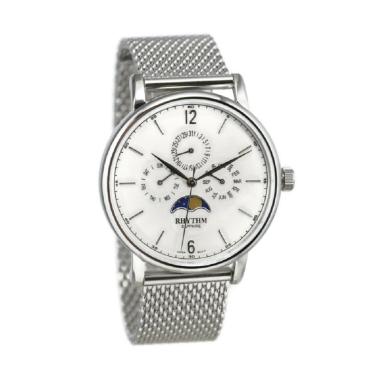 Rhythm FI1608S01 Jam Tangan Pria - Silver Plat Putih Silver