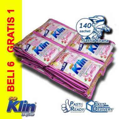 So Klin Liquid Jumbo Sakura Strawberry [120 sachet | 1 Dus Karton] SoKlin Pink 1000