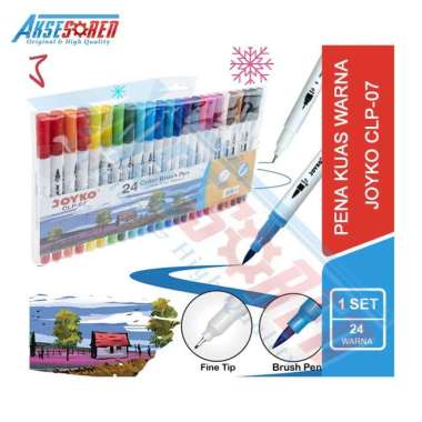 Pulpen Kuas Warna Joyko [CLP-07/24 pcs] / Brush Ballpoint Pena Pen Colour [1 Pack] MULTICOLOR