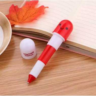 OEM RB-A4 Pulpen Emoticon Vitamin / Pen Unik / Pena Kapsul / Pulpen Stationary Souvenir Pernikahan M