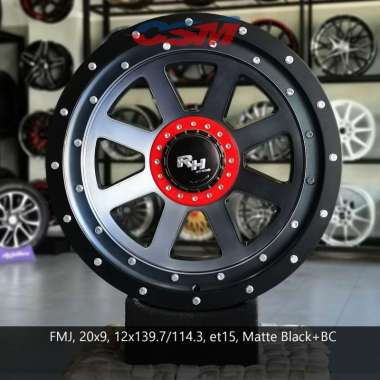 JF Luxury RH Offroad FMJ R20x9 ET15 Matte Black Metal Face