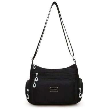 Z-004 - SELEMPANG - TAS IMPORT MURAH - TAS WANITA - TAS NILON ANTI AIR ! BLACK