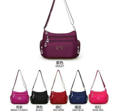 Z-004 - SELEMPANG - TAS IMPORT MURAH - TAS WANITA - TAS NILON ANTI AIR ! BRIGHTPURPLE