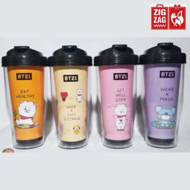 Zigzag Official Botol Minum BTS Bottle Water Tumblr BT21 Army 500 ml