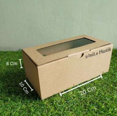 Kotak Kue Window | Dus Roti | Cake Box | Box CB Kaca 10x20x8 [10 Pcs]
