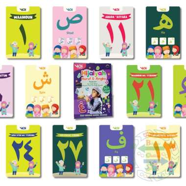 VIDI FLASHCARD / FLASH CARD / Kartu Edukasi Edukatif Anak-anak Balita / Hijaiyah ; ABC Huruf ; 123 A