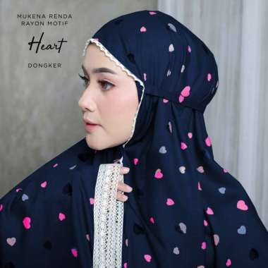 MUKENA RENDA RAYON MOTIF HEART DONGKER