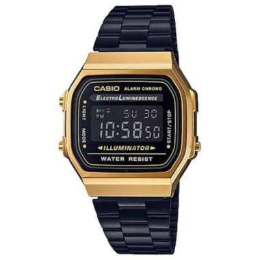 CASIO ORIGINAL - CASIO A-168WEGB-1BDF - JAM TANGAN PRIA JAM PRIA - STAINLESS CASIO A-168WEGB-1B A 168WEGB 1B 168 WEGB A168