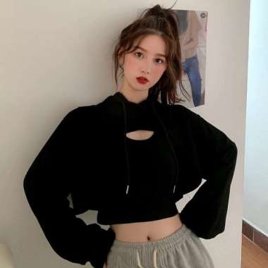 baju crop hoodie