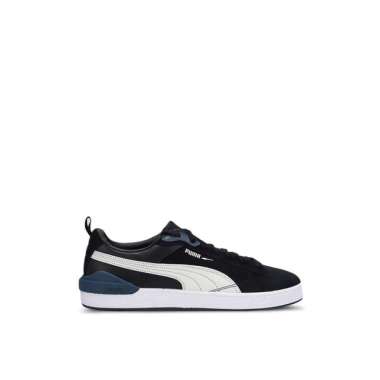 black puma leather trainers