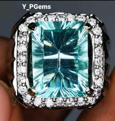 BATU PERMATA NATURAL AQUAMARINE ASLI