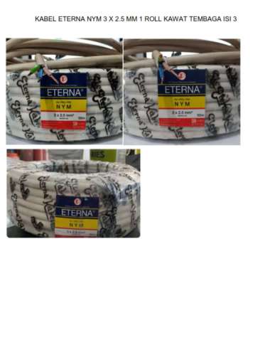 KABEL ETERNA NYM 3 X 2.5 MM 1 ROLL KAWAT TEMBAGA