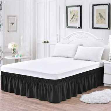 Bed Skirt Rumbai murah Ukuran King Bed 180x200 - Rok Kolong ranjang - Rok Kasur Rumbai Elastic Tingg