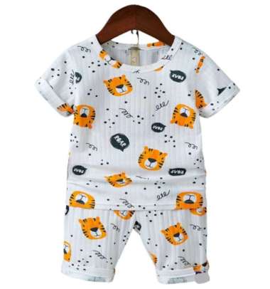 SETELAN BAJU RUMAH PIYAMA IMPORT LEMBUT STRETCH BAYI, ANAK KECIL CEWEK COWOK LENGAN PENDEK CELANA SE