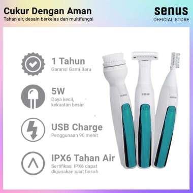 Senus Alat Cukur Elektrik Bulu Ketiak, Rambut, Bulu/Rambut Kemaluan, Kumis Shaver Pria