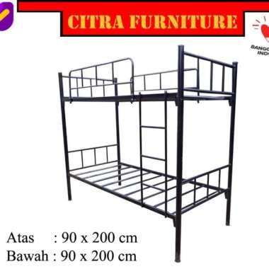 Ranjang Tingkat Besi |Ranjang Susun Minimalis|Kasur Tingkat |90/90 Hanya Ranjang