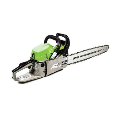 Ryu Gasoline Chain Saw Steel Alloy 22" - Mesin Potong Kayu - Senso Green -