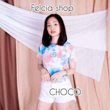 Kaos Tie Dye Anak - Kaos Lengan Pendek BTS21 Choco