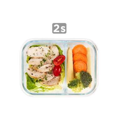 Goto Walrus Lunch Box Set Kotak Tempat Penyimpanan Makan Bekal Soft Blue 2s