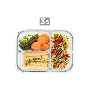 Goto Walrus Lunch Box Set Kotak Tempat Penyimpanan Makan Bekal Soft Blue3s