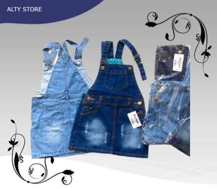 OVERALL ROK JEANS ANAK / OVERALL JEANS ANAK / OVERALL ROK RIPPED ANAK / DRESS JEANS ANAK / BAJU KODO
