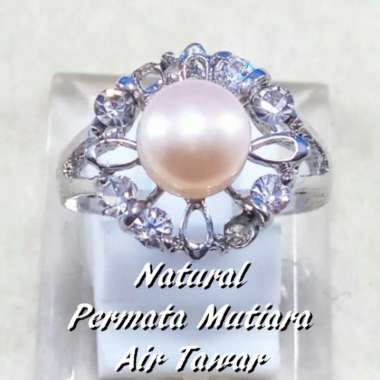 CINCIN BATU AKIK PERMATA NATURAL MUTIARA AIR TAWAR TAMPIL CANTIK TANPA MAHAL RING 8