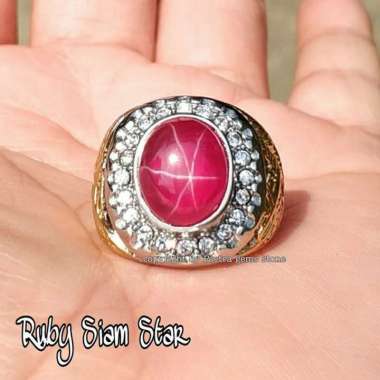 CINCIN BATU PERMATA RUBY SIAM STAR MINIMALIS RING 8