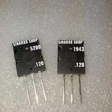 1 SET TR TRANSISTOR 1943/5200 ORI TERMURAH TOSHIBA 2SA1943 2SC5200