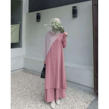Annaya set rok + tunik ( S M L XL XXL ) bahan torryburch busui friendly busana muslim jumbo original