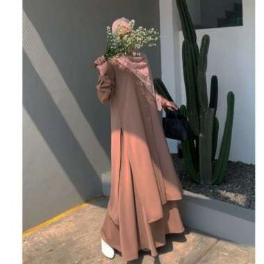 Annaya set rok + tunik ( S M L XL XXL ) bahan torryburch busui friendly busana muslim jumbo original