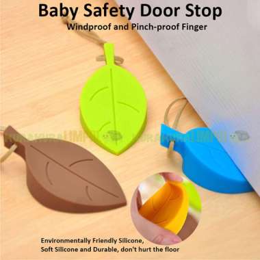 Penahan Ganjalan Bawah Pintu Door Stopper Safety Daun Silikon