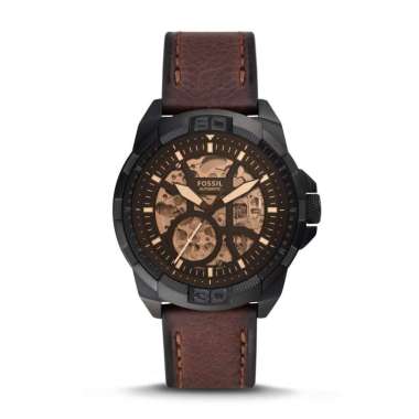 Fossil Bronson Automatic Brown Leather Jam Pria - ME3219