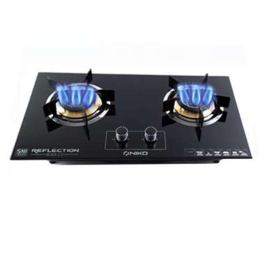 NIKO Kokana Kompor Gas 2 Tungku Temperred Glass Black