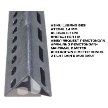 SIKU Rak Besi TEBAL/ Siku Lubang BESI 1 meter tebal 1.4 mm