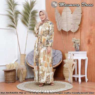 Maxmara Dress - Gamis Terbaru Maxmara Lux  Premium Dress Wanita Lengan Panjang Maxi Dress Kekinian L