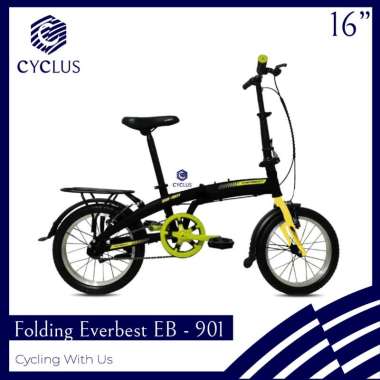 INSTAN - Sepeda Lipat Anak Dewasa Everbest EB 901 16 Inch NEW + BONUS
