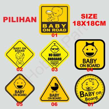 Sticker Baby On Board Sticker Kaca Mobil - - Multicolor -