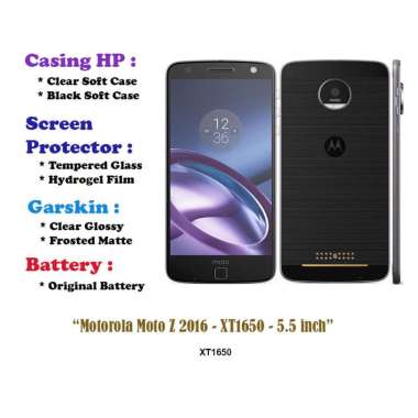 Motorola Moto Z 2016 - XT1650 - 5.5 inch - Case - Screen Protector - Battery - Dll Garskin Matte