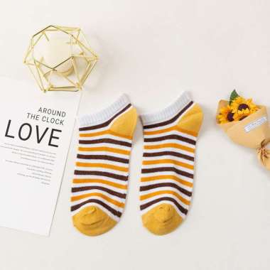OEM SK-P188 Kaos Kaki Pendek Wanita Motif Kuning Lebah Gaya Korea / Kaus Kaki Semata Kaki Wanita Dew