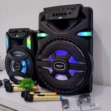 SPEAKER AKTIF 15 INCH BERLIN SM 238 - 15 USB BLUETOOTH TROLLEY SPEAKER hitam