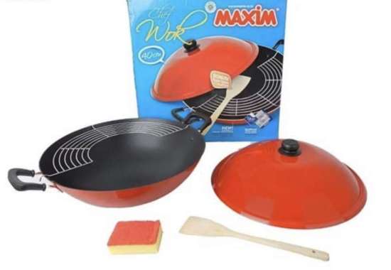 MAXIM CHEF WOK WAJAN / KUALI TEFLON ANTI LENGKET 40 CM
